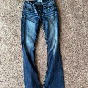 BKE Women's Dark Blue low rise bootcut Jeans